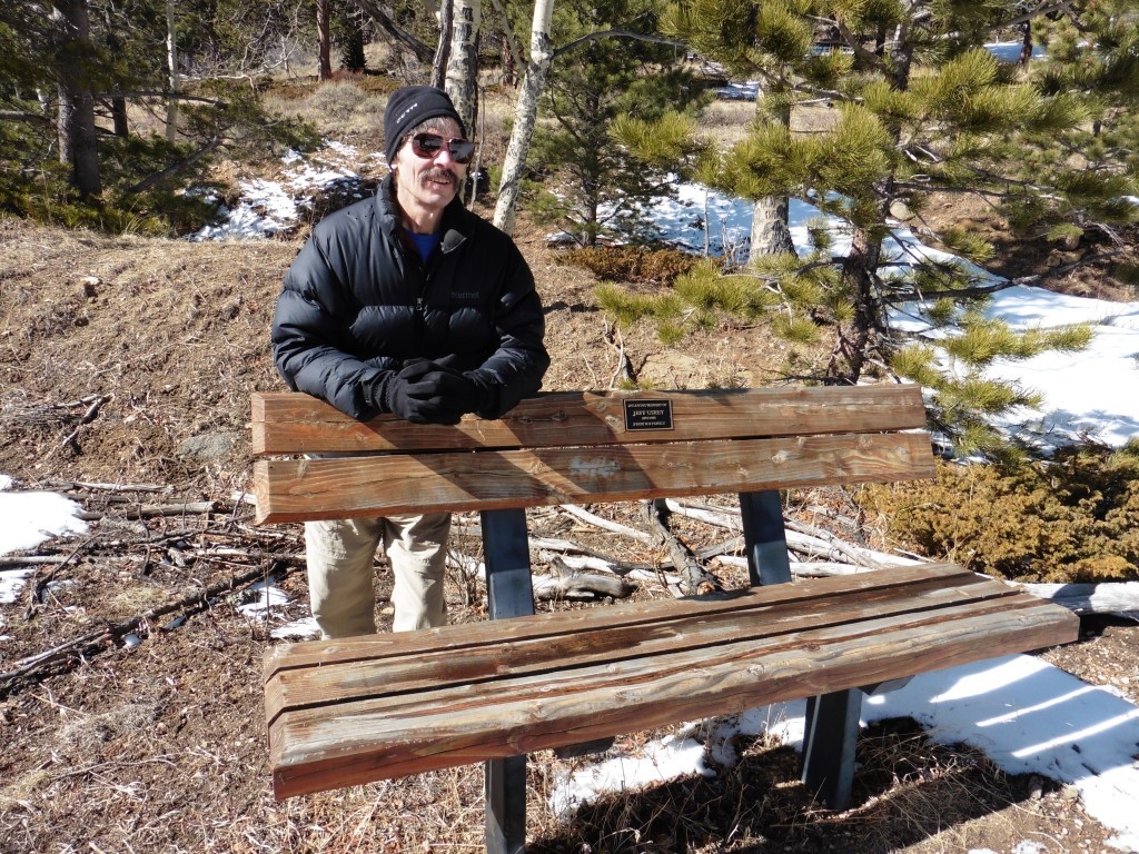 David with an example of memorial bench.