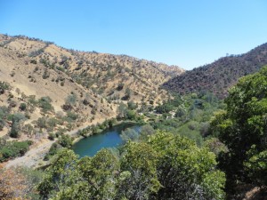 Just below Lake Berryessa, on our way over the Coast Range to the Napa vineyards.  The dark hillside had just burned the week before.  So sad.